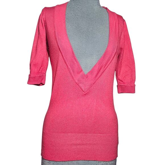 Pink V Neck Sweater Size Medium - Picture 1 of 4